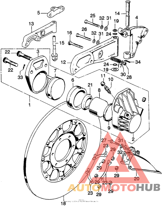 Front brake caliper + disc