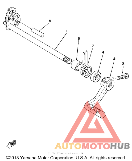 Shift shaft - pedal