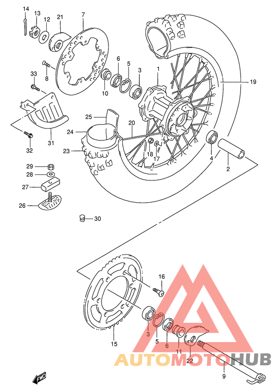 Rear wheel complete assy