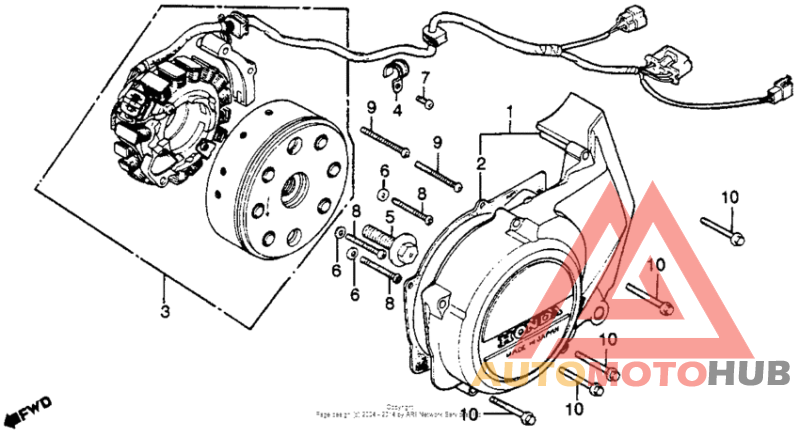 Left crankcase cover + alternator
