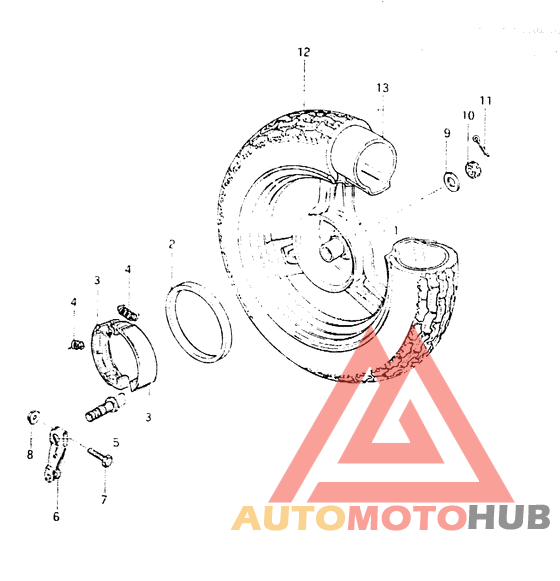 Rear wheel complete assy