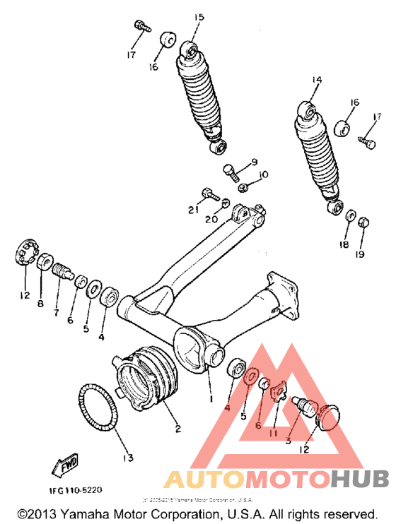Swing arm-rear shocks