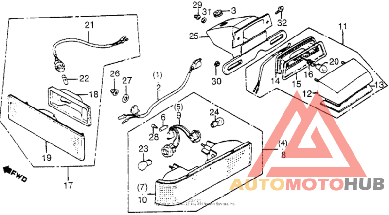120i/a/llicense light + rear combination light 84-85