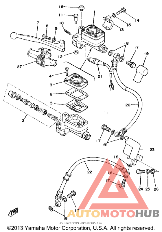 Master cylinder brake hose