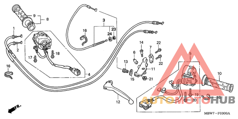 Handle lever/switch/cable