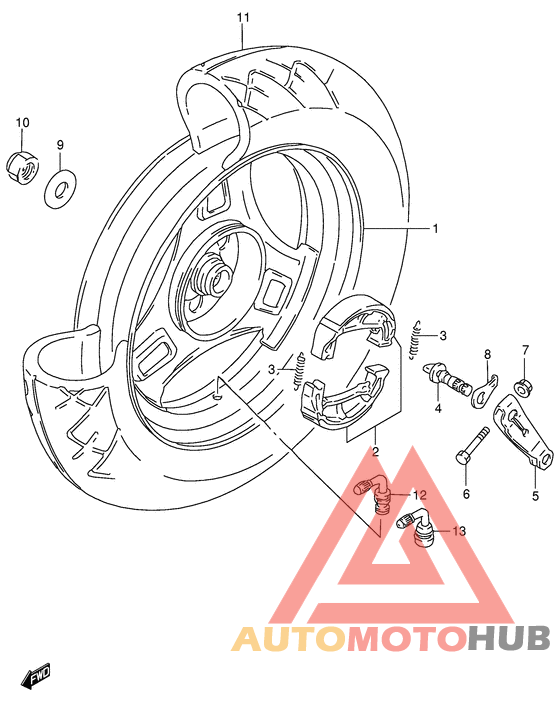 Rear wheel complete assy