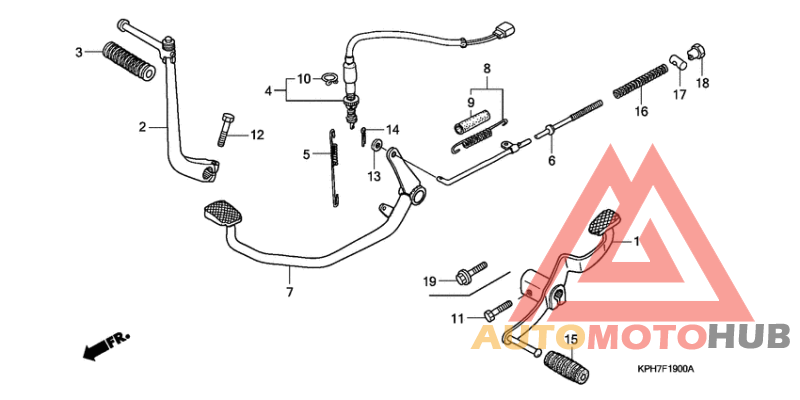 Pedal/kick starter arm