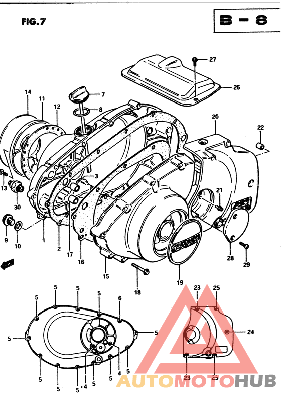 Crankcase cover ass`y  (v