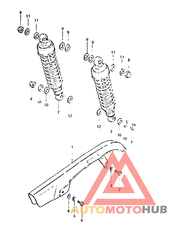 Chain case - rear shock absorber