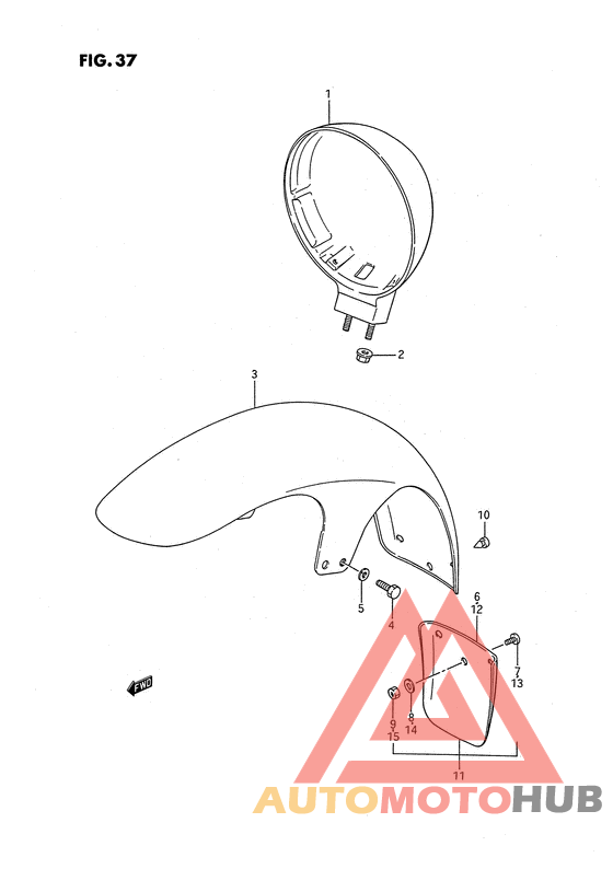 Headlamp housing - front fender