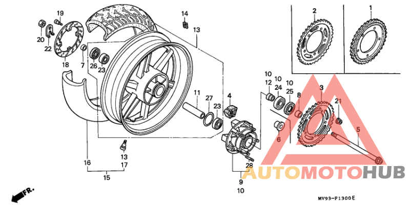 Rear wheel complete assy