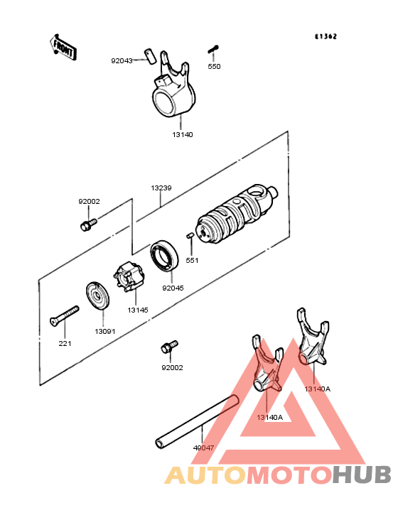 Gear change drum & forks