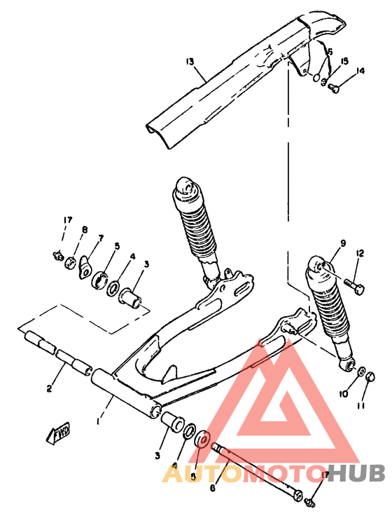 Rear arm/cushion chain case