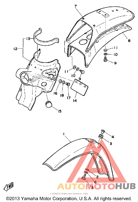 Front fender-rear fender