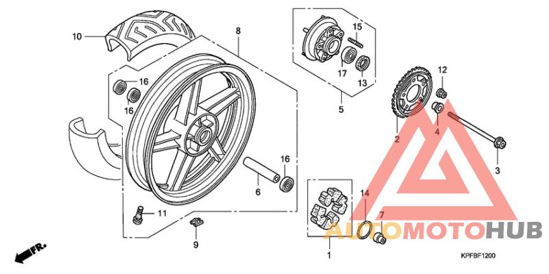 Rear wheel complete assy