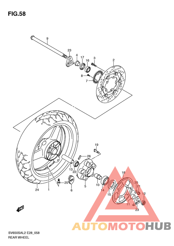 Rear wheel complete assy