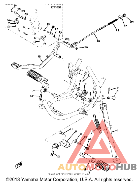 Stand footrest brake pedal
