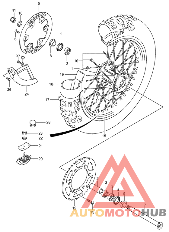 Rear wheel complete assy