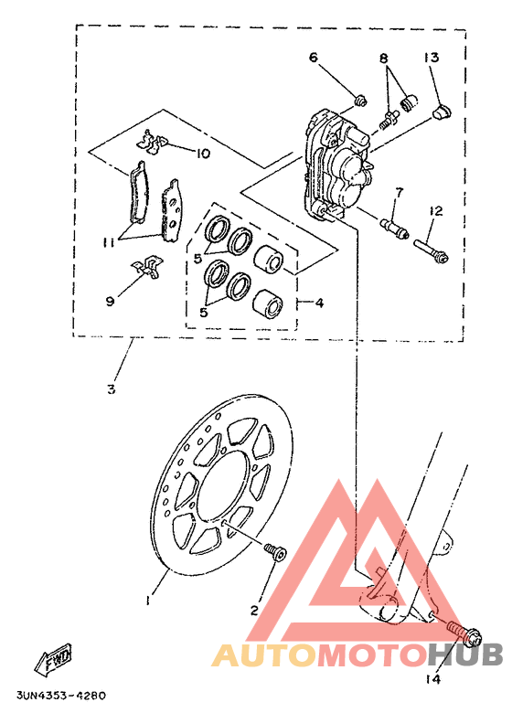 Front brake. caliper