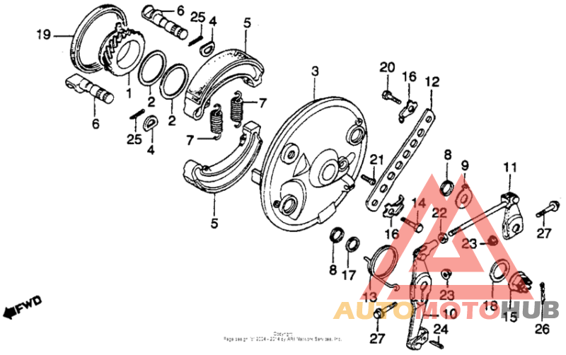 Front brake + front brake panel