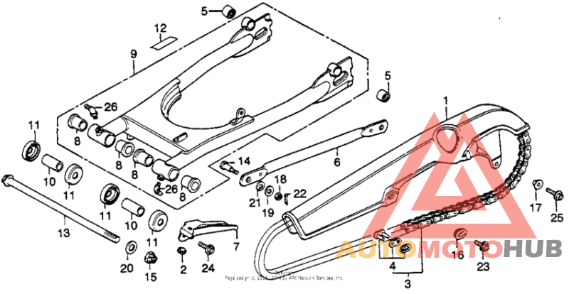 Swingarm + chain case