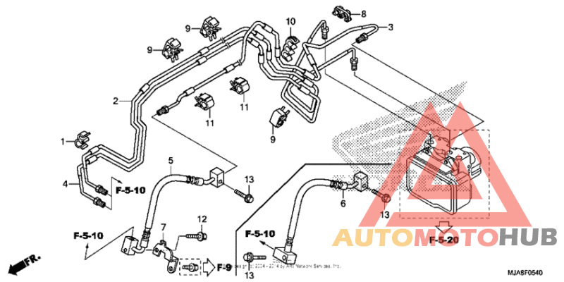 Front brake pipe