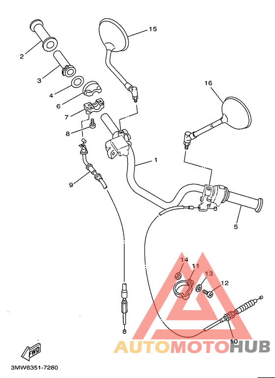Steering handle. cable