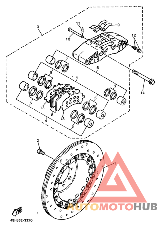 Front brake. caliper