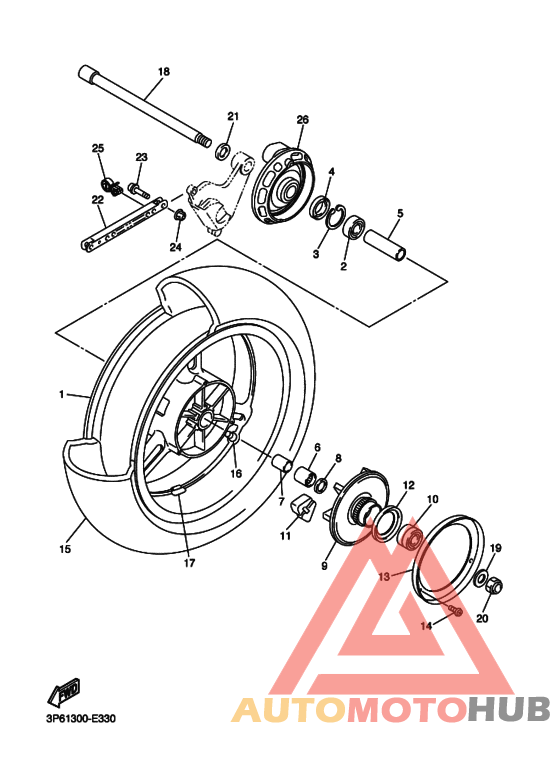Rear wheel complete assy