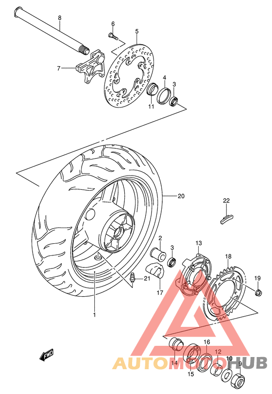 Rear wheel complete assy