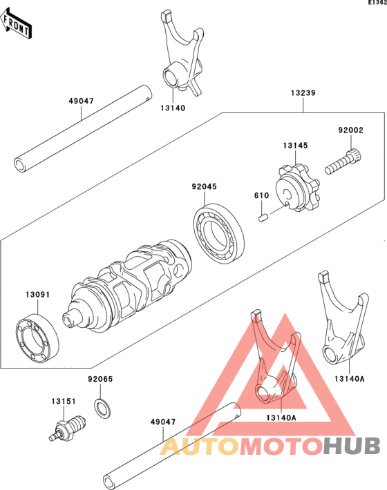 Gear change drum/shift fork(s)(1/2)