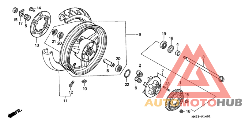 Rear wheel complete assy
