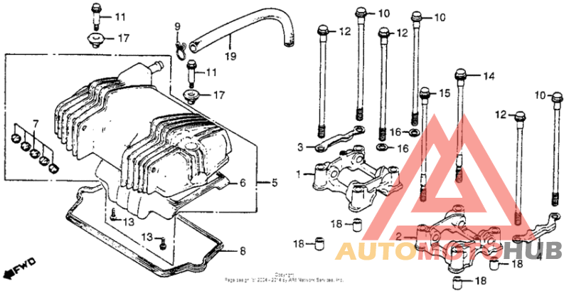 Cylinder head cover + camshaft holder