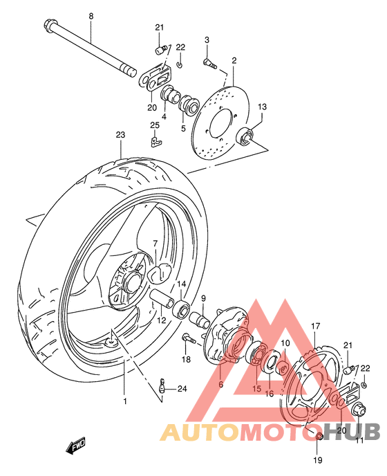 Rear wheel complete assy