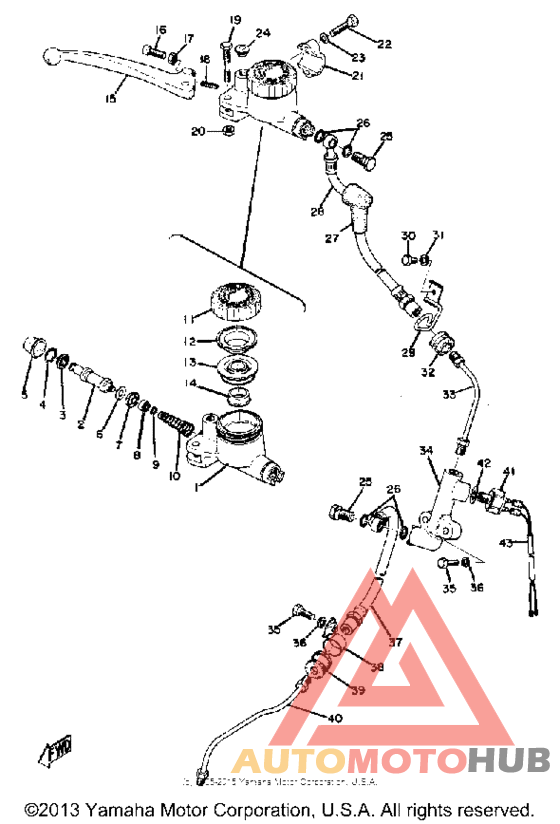 Master cylinder brake hose