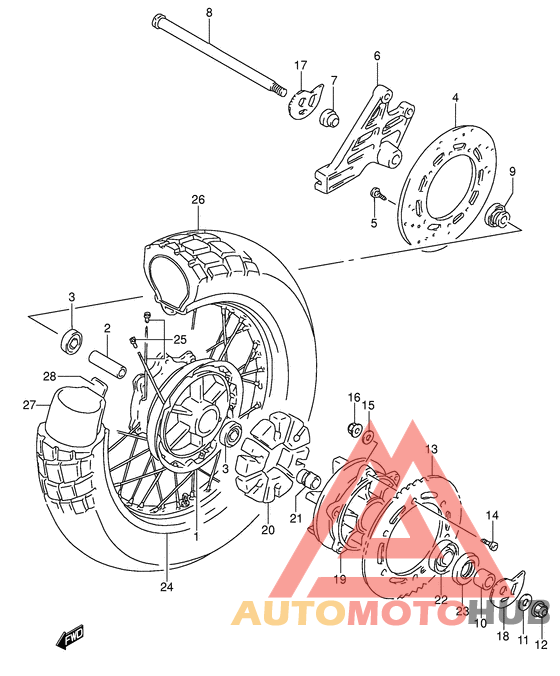 Rear wheel complete assy