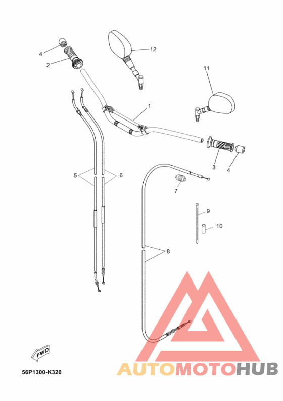 Steering handle & cable