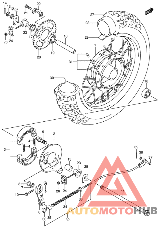 Rear wheel complete assy