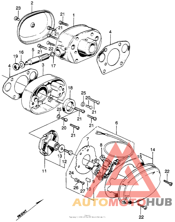 Cylinder head side cover + spark advancer + points