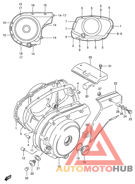 Crankcase cover ass`y  (v