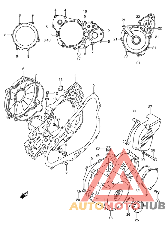 Crankcase cover ass`y  (v