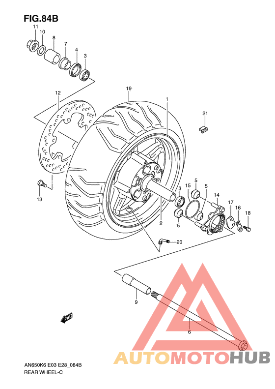 Rear wheel complete assy
