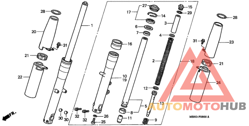 Вилка передней оси