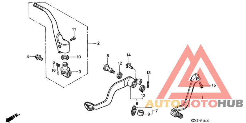 Pedal/kick starter arm