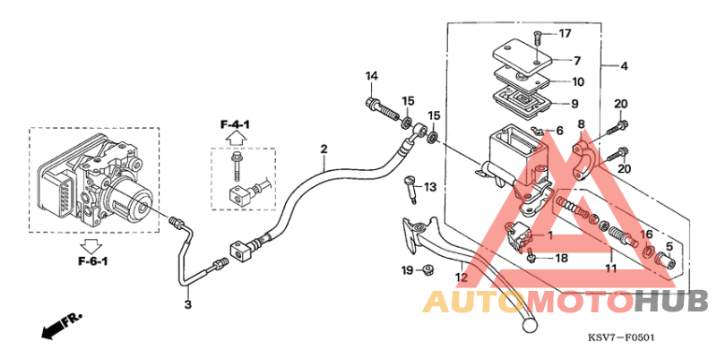 Rr. brake master cylinder