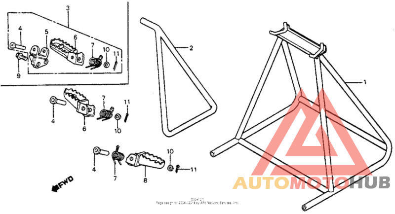 Main stand + side stand + footpegs