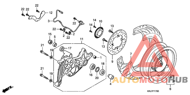 Rear wheel complete assy
