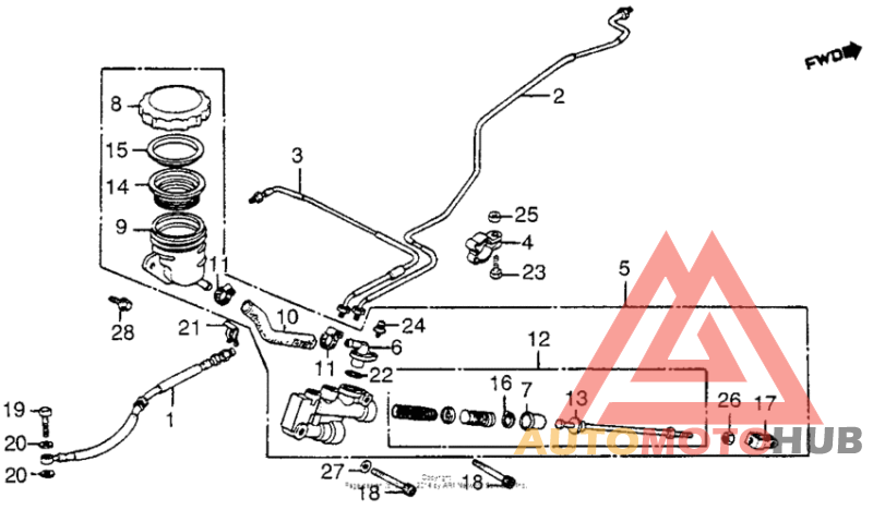 1200i/a rr brake master cyl. 84-85