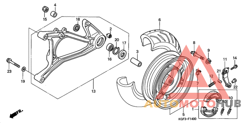 Rear wheel/swingarm
