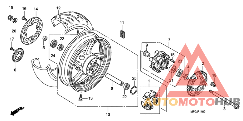 Rear wheel complete assy